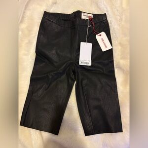 NWT $1256 Zadig & Voltaire stretch lamb leather biker shorts XS S 36